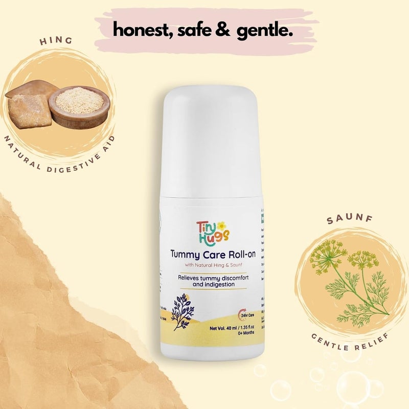 TinyHugs Tummy Roll On for Kids | Relieves Colic, Gas & Indigestion with the Ayurvedic Goodness of Natural Hing & Saunf | 40ml - Image 2