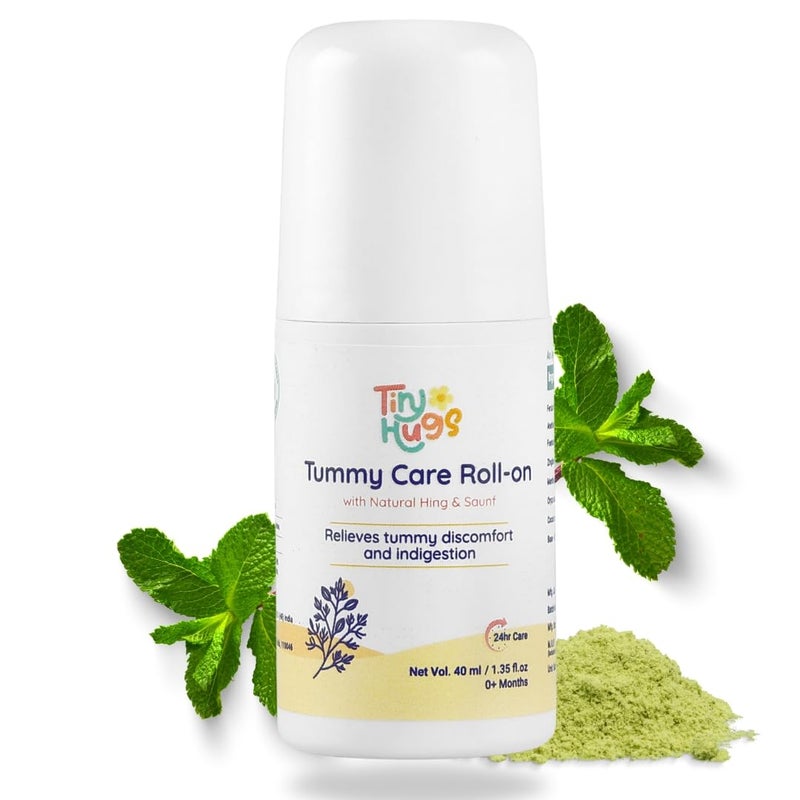 TinyHugs Tummy Roll On for Kids | Relieves Colic, Gas & Indigestion with the Ayurvedic Goodness of Natural Hing & Saunf | 40ml - Image 1