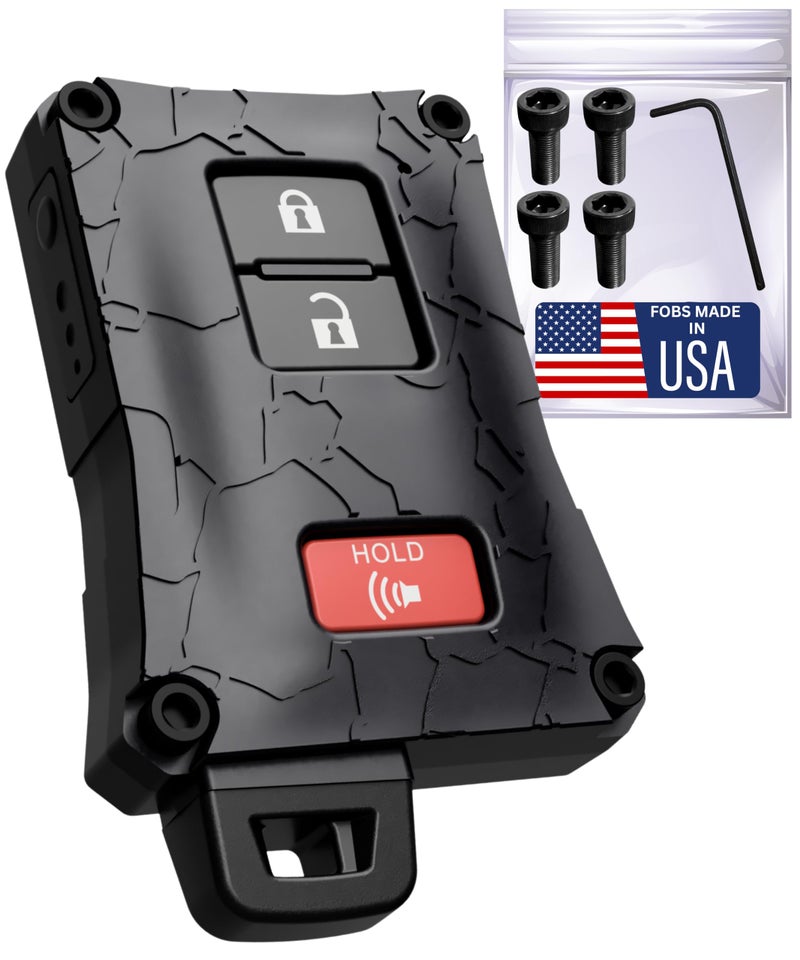 Tacoma Accessories 2016-2022 3rd Gen Tacoma - Key Fob Case Upgrade Mod - Compatible with Toyota Tacoma 4Runner Tundra (Black, Black Screws)
