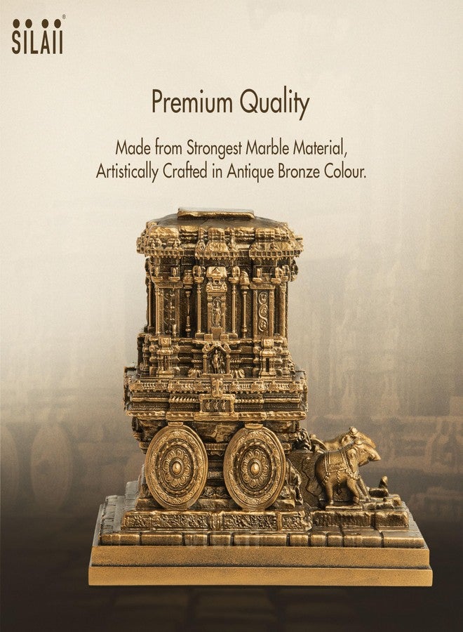 SILAII Hampi Stone Chariot Sculpture – 6 Inch Length Decorative Showpiece | Traditional Indian Temple Art Statue for Home & Office Decor - Image 5
