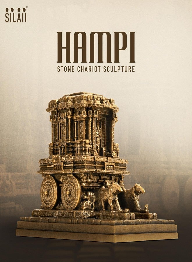 SILAII Hampi Stone Chariot Sculpture – 6 Inch Length Decorative Showpiece | Traditional Indian Temple Art Statue for Home & Office Decor - Image 2