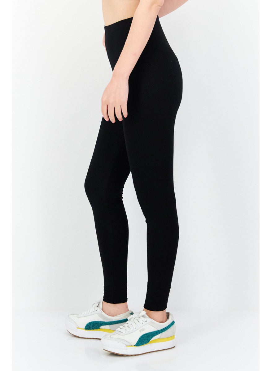 EILEEN FISHER - Women Regular Fit Knit Ankle Leggings, Black - Image 1