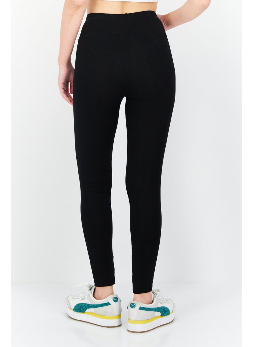 EILEEN FISHER - Women Regular Fit Knit Ankle Leggings, Black - Image 1