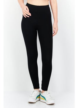 Women Regular Fit Knit Ankle Leggings, Black