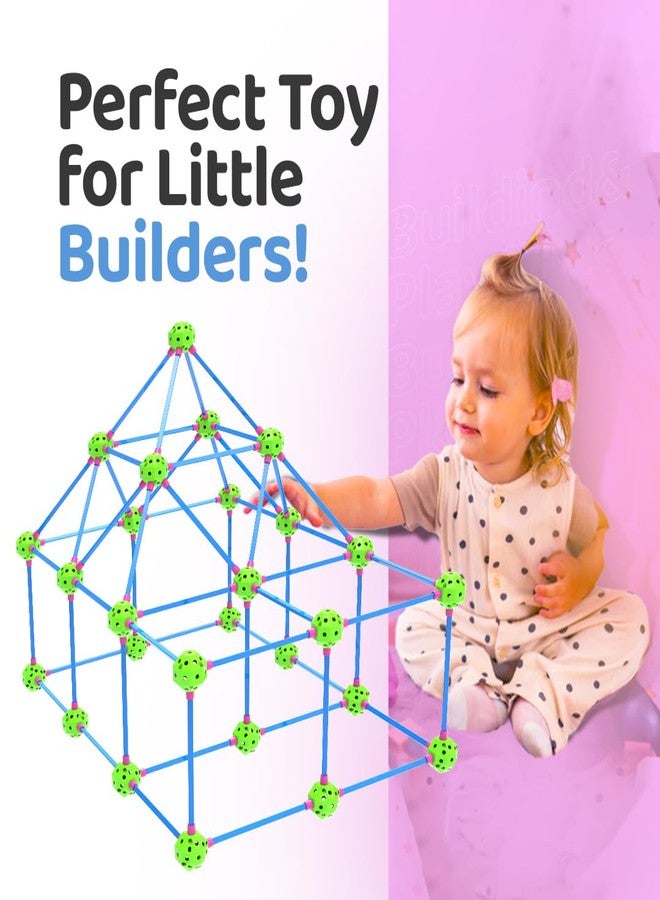 FLYI Build & Play Tent Toy for Kids, DIY Toys, Build Tent Construction Toy, Building Kit for Kids, Activity Toy, Indoor & Outdoor Toys (52 Sticks, 26 Balls & 104 Snaps) - Image 5