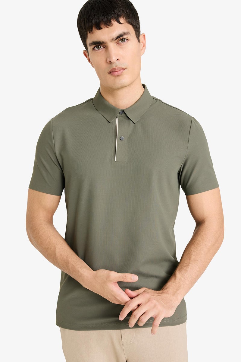 DeFacto Green Man Flexible Slim Fit Polo T-Shirt Casual - Image 1