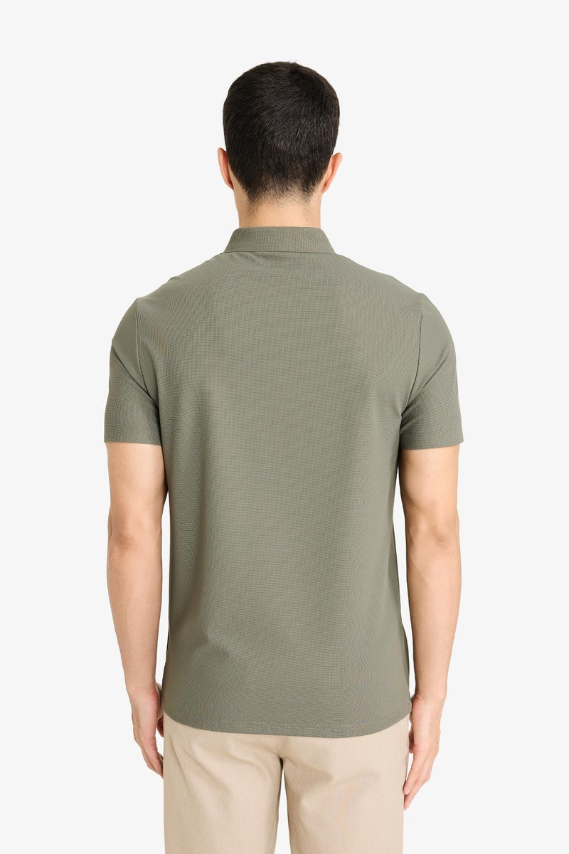 DeFacto Green Man Flexible Slim Fit Polo T-Shirt Casual - Image 5