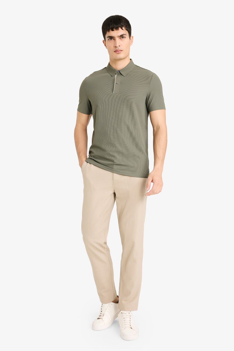 DeFacto Green Man Flexible Slim Fit Polo T-Shirt Casual - Image 2