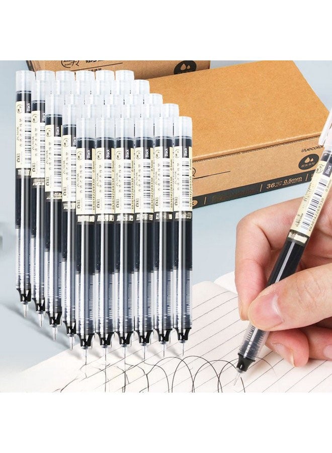 TrueColor 36-piece Durable Straight Liquid Writing Pens, Quick-Drying and Large Capacity Smooth Writing Pens Set for Students Office - Image 1