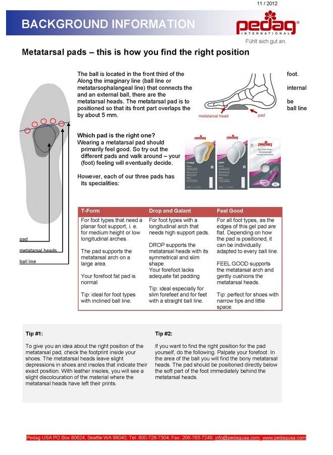 Pedag Drop Anatomically Correct Metatarsal Arch Pads To Lift And Shape, Leather, Medium (Eu 3840/ Us W810/M57) - Image 5