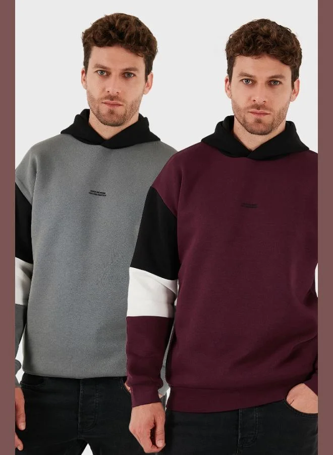 Buratti Cotton Relaxed Fit Hooded Furry Inside Soft Raised 2-Pack Sweat Men's SWEAT 5905299S2