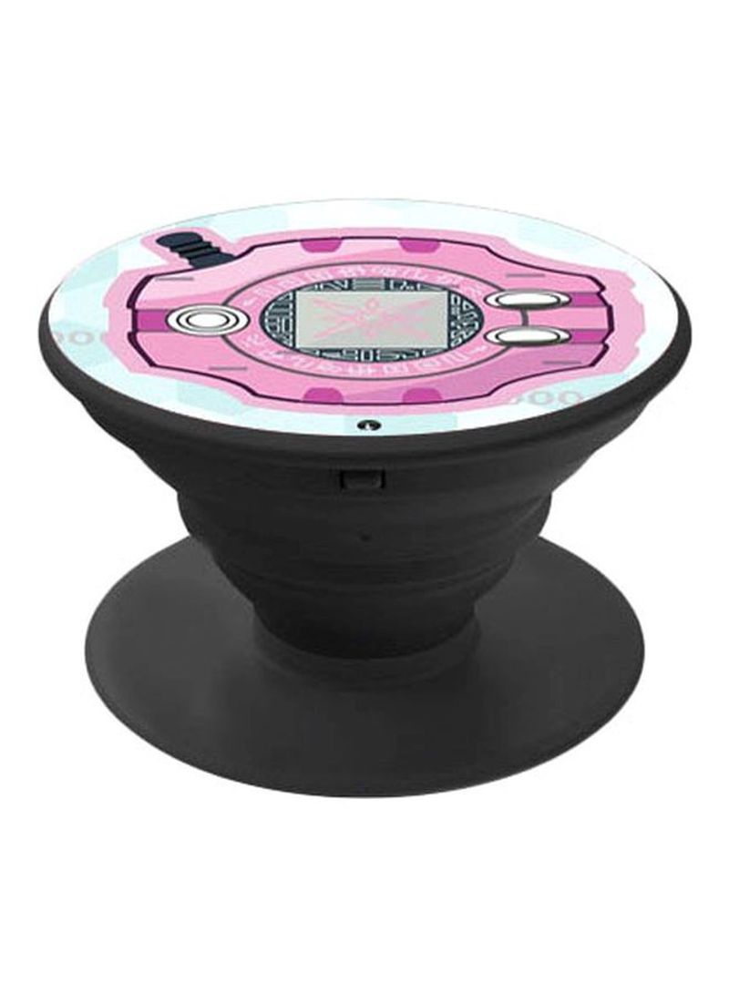 RKN Printed Pop Socket Phone Holder Black/White/Pink - Image 1