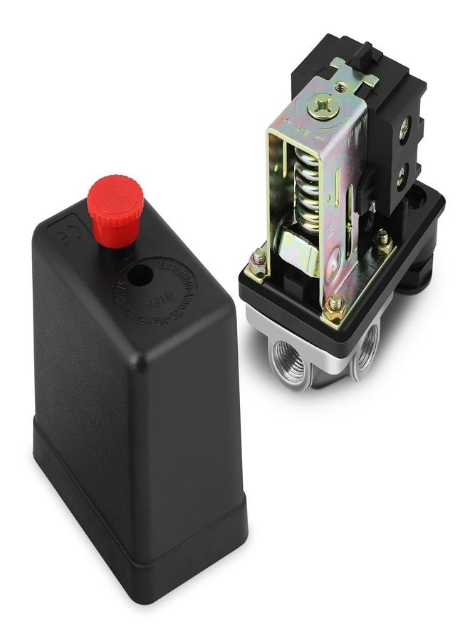 DLEIN Auto Cut Off Push Button Air Compressor Pressure Switch Control Valve 4 Way Control Valve 90-120 PSI 240V Oil-Free AIR Compressor Accessory Pressure Switch Black Female1/4'' Std BSP (KB-04-4 WAY) - Image 5