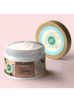 ENLIVEN Softening 3In1 Hair Mask Coconut & Macadamia ; 350Ml  - Image 3