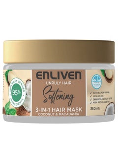 ENLIVEN Softening 3In1 Hair Mask Coconut & Macadamia ; 350Ml  - Image 2