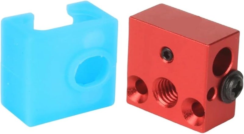 MK8 Blue Red Set Silicone Sock Aluminum Heater Block Compatible with MK7 MK8 Print Head Hotend 3D Printer Parts 1 Pcs - Image 1