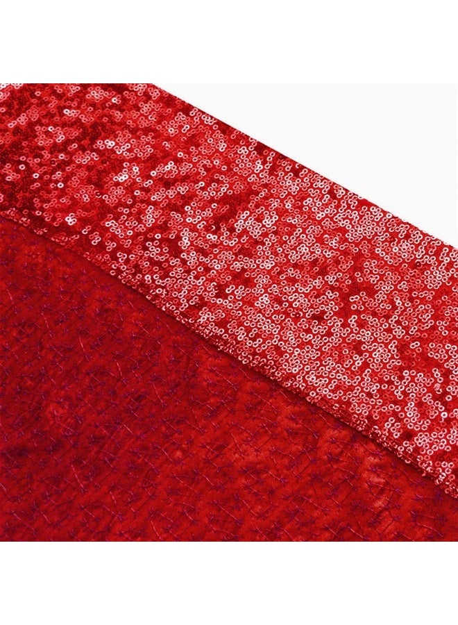 SquarePie Sequin Backdrop Curtain Non-Transparent Sparkly Background for Wedding Party 2FT x 8FT Red 2 Panel - Image 5