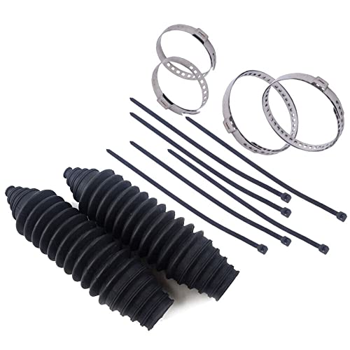 TEAMWILL Universal Silicone Rack and Pinion Steering Boot Pinion Boot Gaiter Kit Black