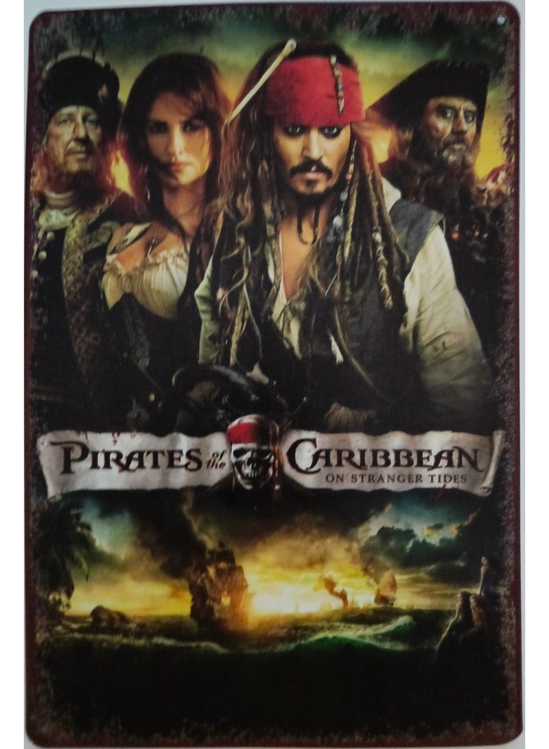 Retro Tin Sign Pirates Of The Carribean - Image 1