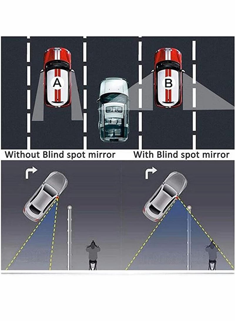 Blind Spot Mirror, Rearview Convex Adjustable Side Mirrors 360 Degree Adjustable Extra Wide Angle View For SUV Car Truck Van Traffic Safety - Image 5