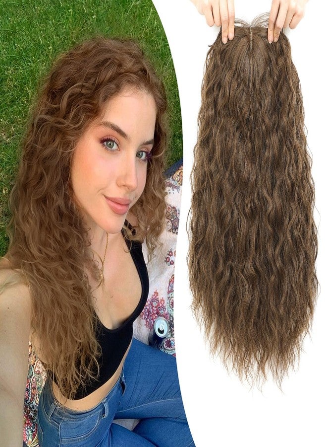 UDU 20inch Natural Curly Hair Topper for Women - Perfect for Daily Use & Styling Lightweight & Breathable Topper Hair Pieces for Thinning Hair - Image 1