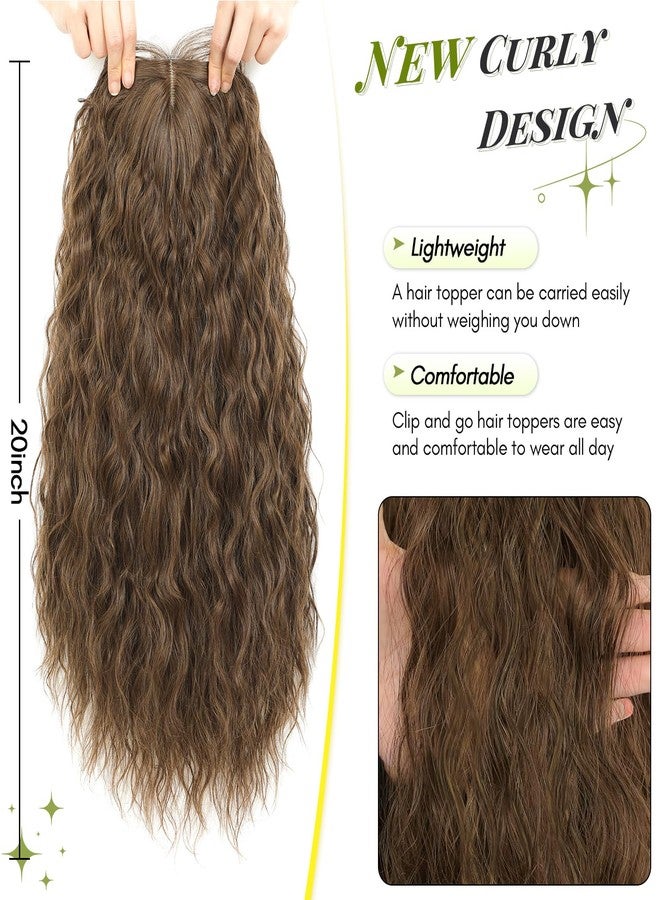 UDU 20inch Natural Curly Hair Topper for Women - Perfect for Daily Use & Styling Lightweight & Breathable Topper Hair Pieces for Thinning Hair - Image 3