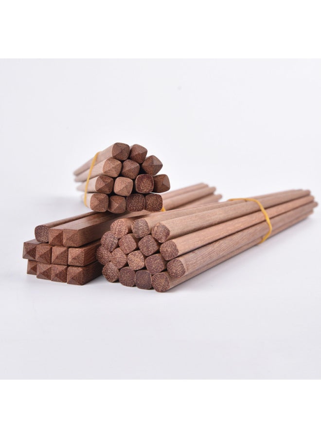 Chopsticks Household Wooden Tableware Natural Unpainted Red Sandalwood Chopsticks Solid Wood Rosewood Chopsticks Engraving LOGO-Color:25cm Mahogany Cut Mountain Top  - Image 2