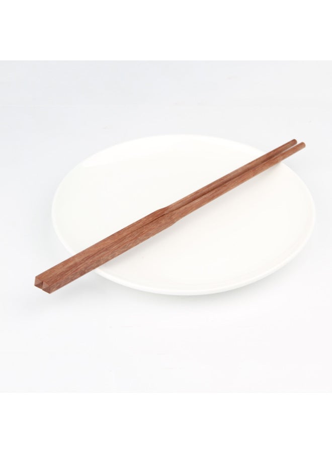 Chopsticks Household Wooden Tableware Natural Unpainted Red Sandalwood Chopsticks Solid Wood Rosewood Chopsticks Engraving LOGO-Color:25cm Mahogany Cut Mountain Top  - Image 4