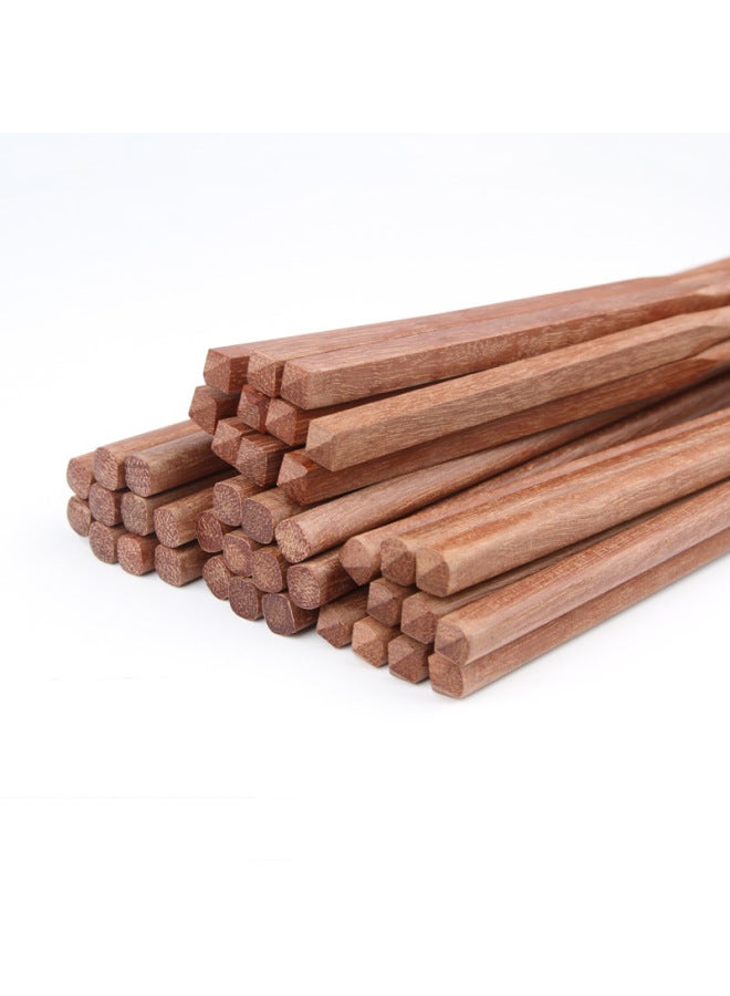 Chopsticks Household Wooden Tableware Natural Unpainted Red Sandalwood Chopsticks Solid Wood Rosewood Chopsticks Engraving LOGO-Color:25cm Mahogany Cut Mountain Top  - Image 5