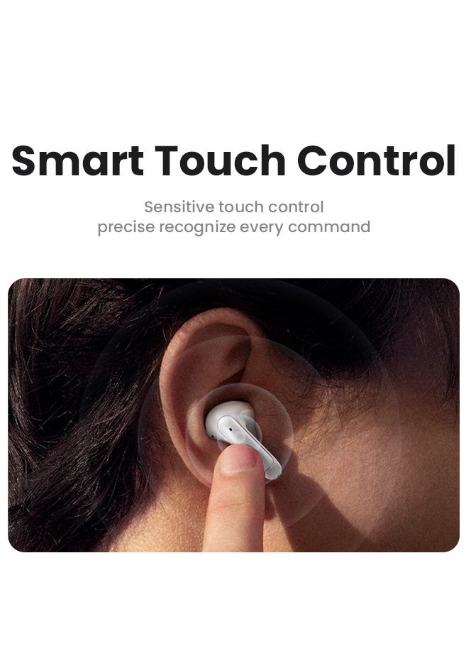 Usams - Wireless Earbuds with Dual Mic, ENC Noise Cancellation, Bluetooth 5.3, 50H Battery Life, 13mm HD Speaker, Deep Bass, Smart Touch Control - Image 1