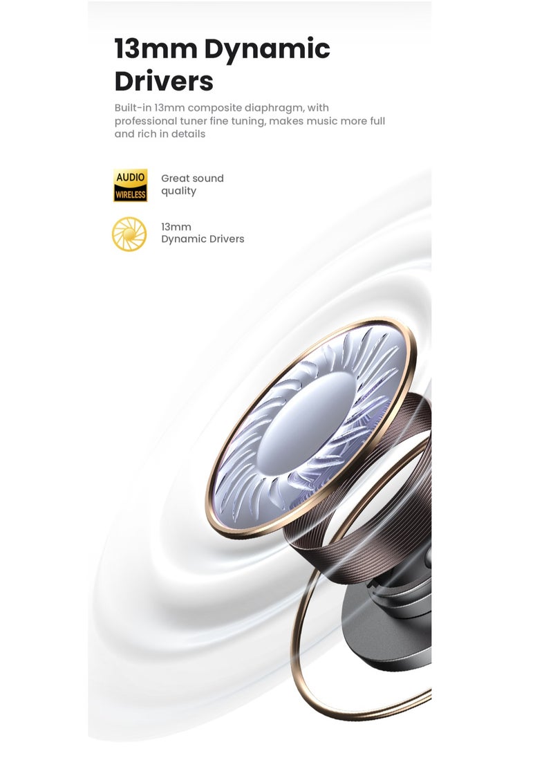 Usams - Wireless Earbuds with Dual Mic, ENC Noise Cancellation, Bluetooth 5.3, 50H Battery Life, 13mm HD Speaker, Deep Bass, Smart Touch Control - Image 1