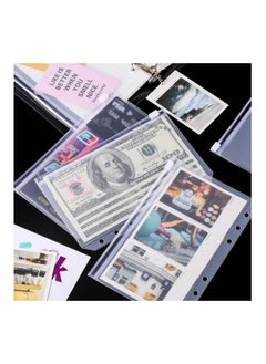SYOSI Binder Pockets A6 Size 6 Holes Zipper Folders for 6-Ring Notebook Loose Leaf Bags Waterproof PVC Pouch Document Filing Cash Budget Envelopes 15Pcs  - Image 4