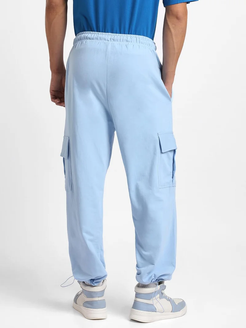 NOBERO  Men's Light Blue Cargo Joggers for Men | Best Price UAE