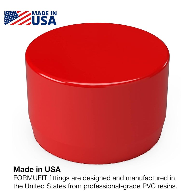 FORMUFIT F034EEC-RD-10 PVC External End Cap, Furniture Grade, 3/4" Size, Red (Pack of 10) - Image 2