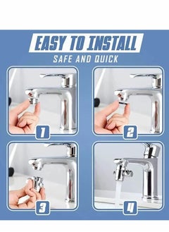Excefore Faucet Aerator, Sprayer Attachment 360° Spray Head Bubbler with Double Nozzle, Kitchen Bathroom Sink for Face Washing, Gargle and Eye Flush  - Image 3
