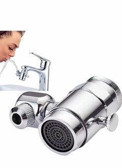 Excefore Faucet Aerator, Sprayer Attachment 360° Spray Head Bubbler with Double Nozzle, Kitchen Bathroom Sink for Face Washing, Gargle and Eye Flush  - Image 1