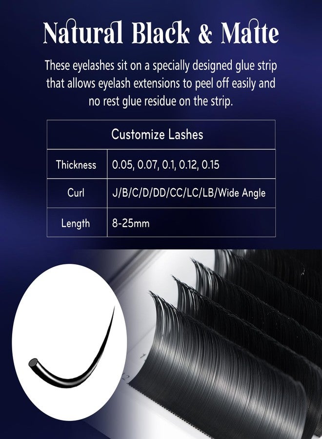 GOLLEEPRO Eyelash Extension Easy Fan Volume Lashes Mixed Tray 0.03 D Curl 9-15mm, Self Fanning Lash Extension Supplies Premium Faux Mink Lashes Jet Black(0.03-D-9-15 Mixed) - Image 3