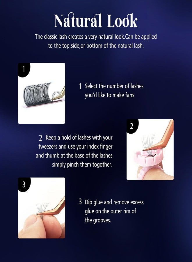 GOLLEEPRO Eyelash Extension Easy Fan Volume Lashes Mixed Tray 0.03 D Curl 9-15mm, Self Fanning Lash Extension Supplies Premium Faux Mink Lashes Jet Black(0.03-D-9-15 Mixed) - Image 4