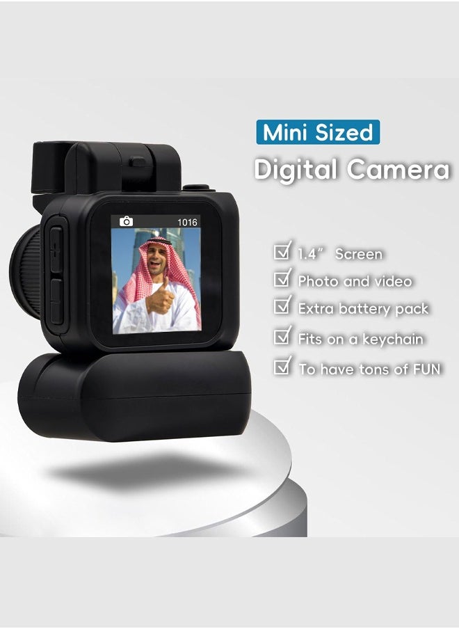 Generic - Digital Camera，The world's smallest camera with 1.4 in LCD Screen Charging Base Monoreflexes Shaped CMOS Compact Portable Video Recorder Easy to Operate，64GB TF card - Image 1