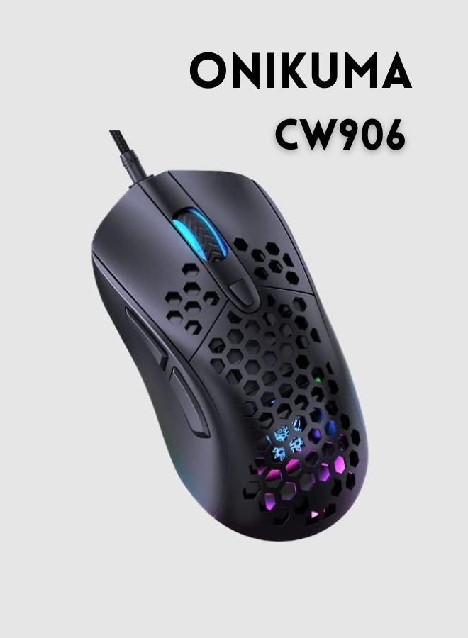 ONIKUMA CW906 - 7200 DPI mouse, Super Light-weight, RGB Hollowed Version gaming mouse works si Model O Steel Series, Professional Gaming Experience - Image 1
