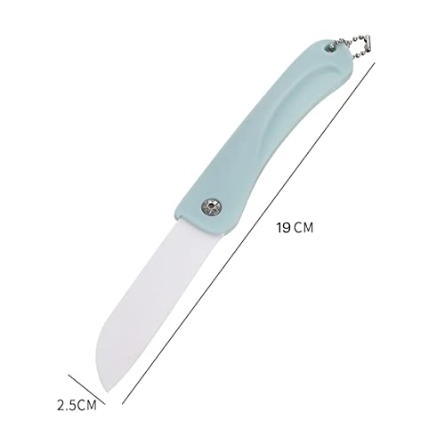 wolpin Ceramic Kitchen Knife 1 Pc | Portable Travel Fruit Vegetable Knife with Non Slip Handle and Blade Cover | Sharp Lightweight Utility Knife for Home Kitchen Blue - Image 5