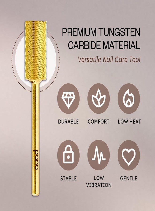 PANA 3/32" Shank Size - Flat Top Large Barrel Gold Carbide 2x Fine Grit for e-File - Image 3