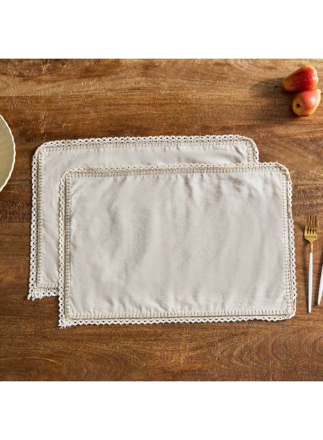 Home Box Naturio 2-Piece Lace Table Placemat Set 48 x 33 cm  - Image 1