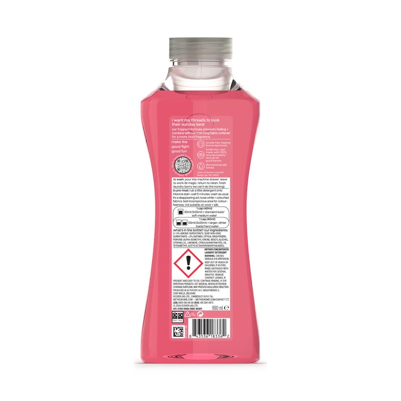 Method Laundry Liquid, Peony Blush, 33 Washes, 990ml - Image 2