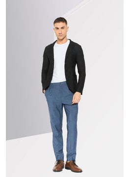 EMPORIO ARMANI Men Regular Fit Textured Semi-Formal Blazer, Black  - Image 4
