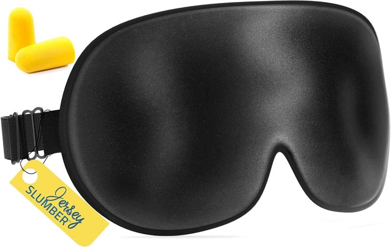 Jersey Slumber 100% Silk Sleep Mask for A Full Night's Sleep | Comfortable & Super Soft Eye Mask with Adjustable Strap | Works with Every Nap Position | Best Sleeping Aid/Blindfold/Gift, Blocks Light Jersey Slumber