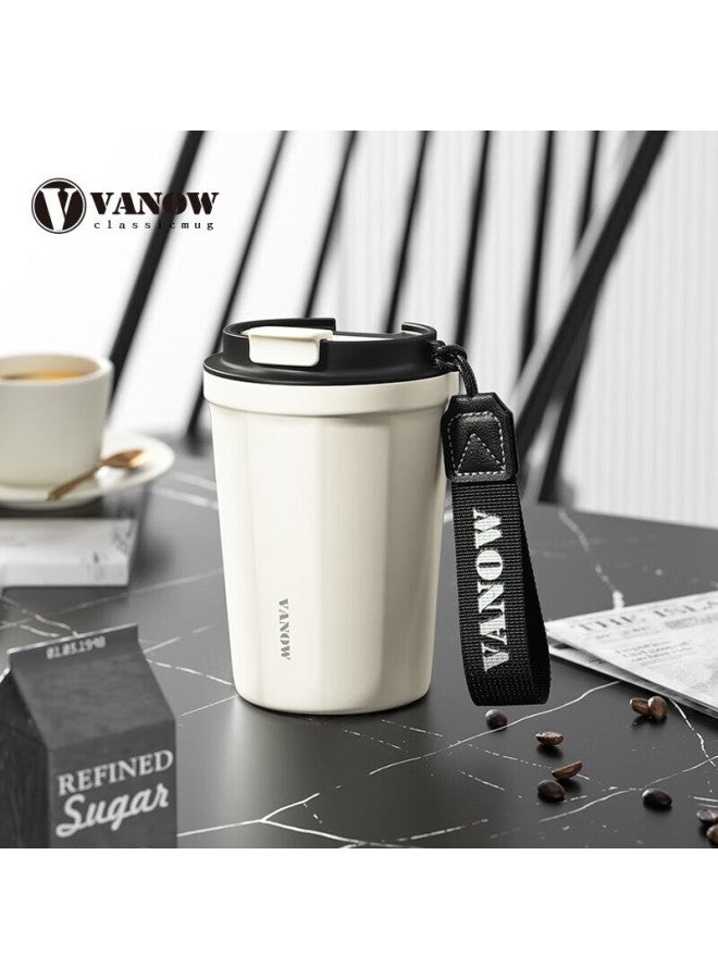 Vanow Insulated Coffee Mug, 316 Stainless Steel, Stylish Design For Men And Women, Portable Water Cup For Students White - Image 1