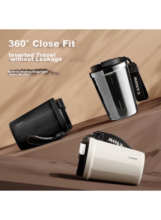 Vanow Insulated Coffee Mug, 316 Stainless Steel, Stylish Design For Men And Women, Portable Water Cup For Students White - Image 2
