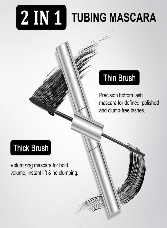 Jutqut Tubing Mascara for Older Women 60 Plus, Double Ended Black Mascara, Lengthening Volumizing 2-in-1 Mascara for Short Multi-layered Lashes, Smudge Proof Easy Warm Water Removal for Upper & Bottom Lashes - Image 4
