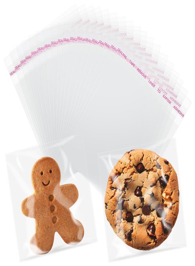 CdbC 200 Pcs Cellophane Bags, 3×3 Inch Clear Cookie Bags, Self Sealing Small Cellophane Bags Gift Treat Bags for Candy, Cookie, Favors, Dessert - Image 1